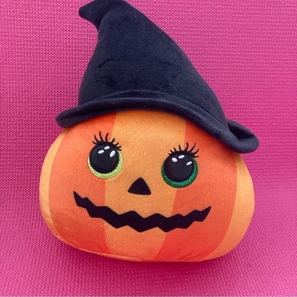 Ramona TY Squish-A-Boos Squishy Plush  Stuffed Toy Halloween Pumpkin 10” - Picture 1 of 8